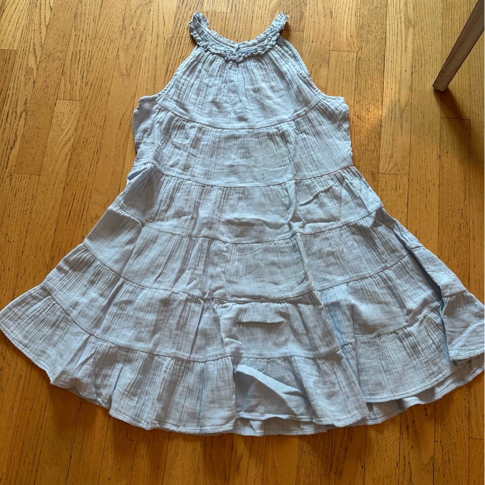 Elan Blue Sleeveless Sundress Casual Crew Neck